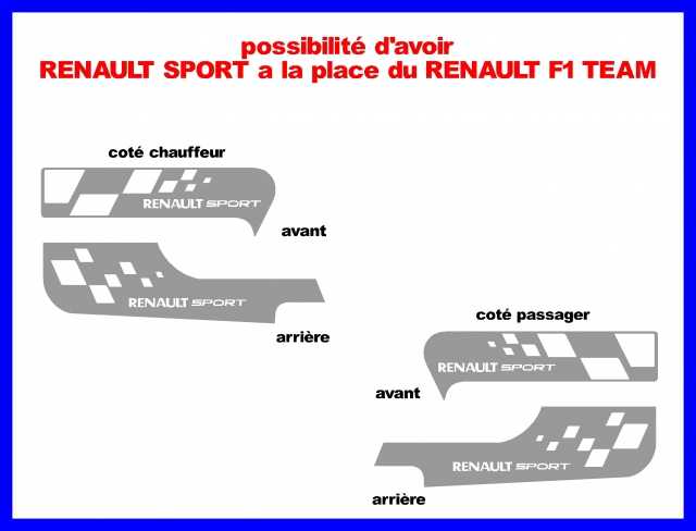 MOTIF stickers CLIO RS RENAULT F1 team avant et arri re possibilit de 