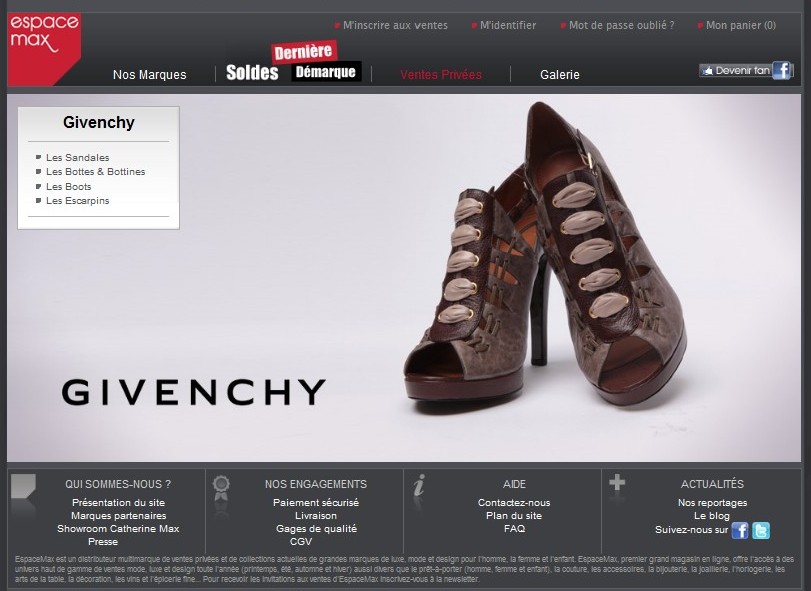 vente privée espace max givenchy