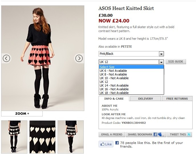 asos sold out