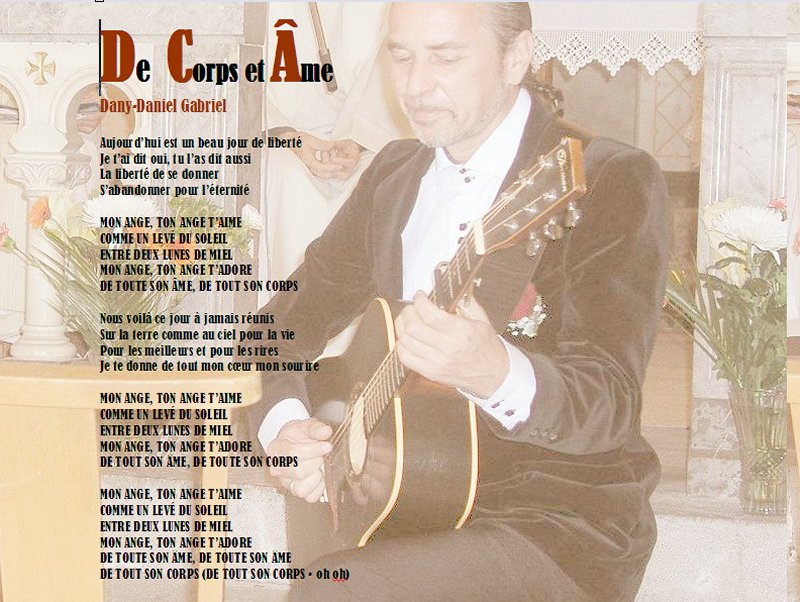 de corps et ame dany daniel gabriel chanson mariage