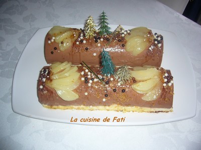 Blog de fati78 : LA CUISINE DE FATI, BÛCHE POIRE CHOCOLAT