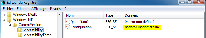 Supprimer la loupe au demarrage de windows 7