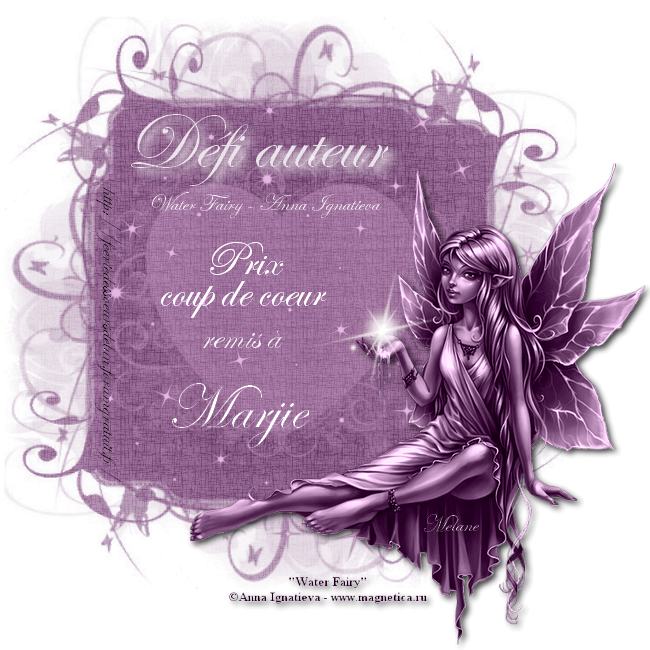 Récompenses -  Défi auteur de Mélane - "Water Fairy" de Anna Ignatieva -  (15 novembre au 5 décembre) 101206040800748667259747
