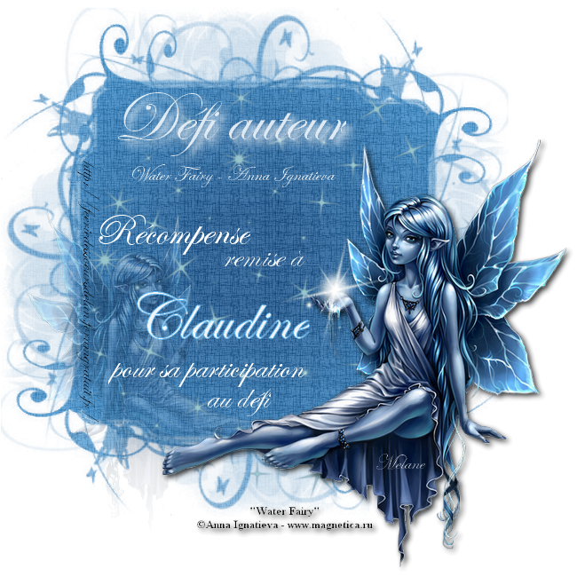 Récompenses -  Défi auteur de Mélane - "Water Fairy" de Anna Ignatieva -  (15 novembre au 5 décembre) 101206040800748667259749