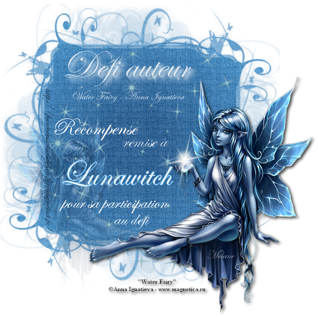 Récompenses -  Défi auteur de Mélane - "Water Fairy" de Anna Ignatieva -  (15 novembre au 5 décembre) 101206040801748667259753