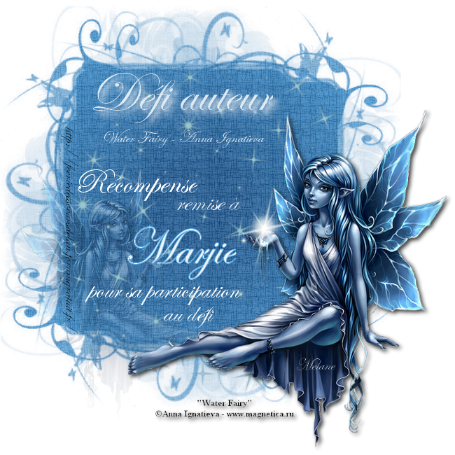 Récompenses -  Défi auteur de Mélane - "Water Fairy" de Anna Ignatieva -  (15 novembre au 5 décembre) 101206040801748667259754
