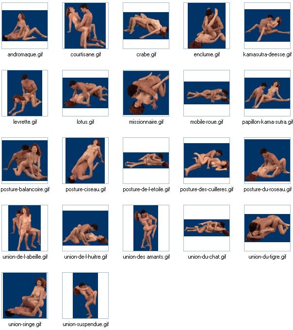 22 Positions Kamasutra anim&eacute;es
