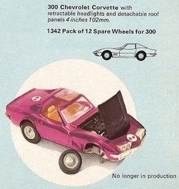 Chevrolet Corvette Corgi catalogue 1970
