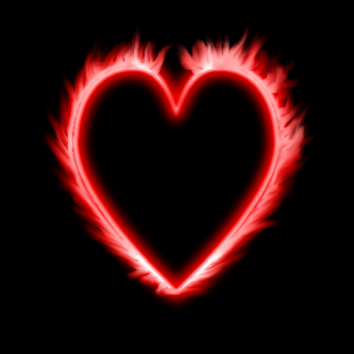 GIMP - coeur en feu