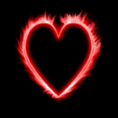 GIMP - coeur en feu