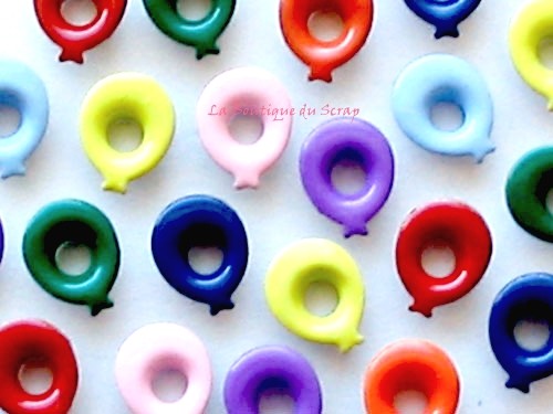   ✿ BRADERIE SCRAP 20 OEILLETS BALLON ANNIVERSAIRE EYELET