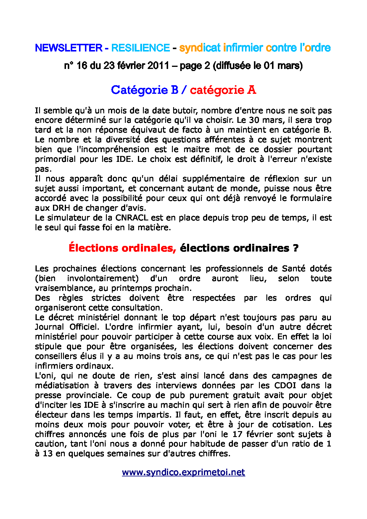 newsletter RESILIENCE du 23 fÃ©vrier 2011 2
