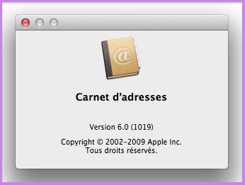 Mac OS : Le Carnet d'Adresses version Lion 1103110713001200807799346