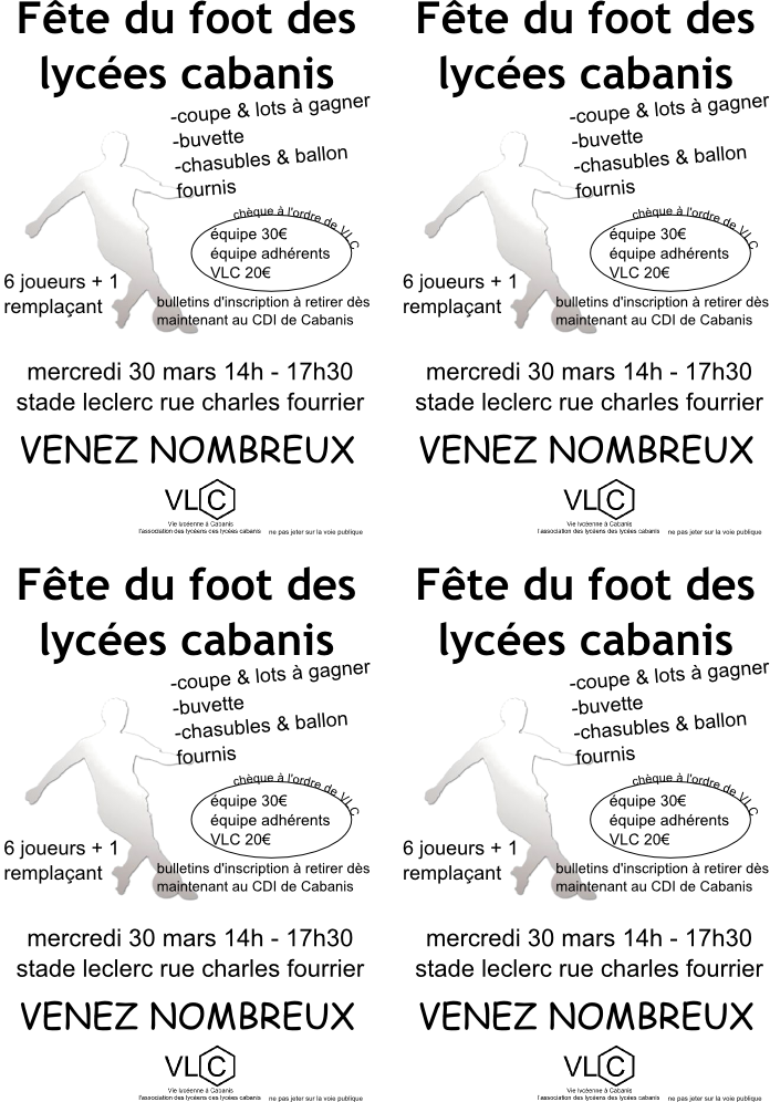 Affiches tracts  - flyers tournoi de foot 2011