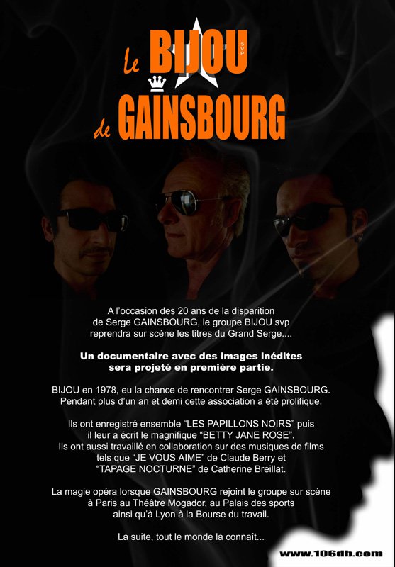 BIJOU SVP (“Le Bijou de Gainsbourg”) 30/03/2011 Paris : compte rendu 1104071103551239647956442
