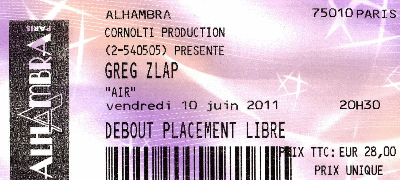 GREG ZLAP "AIR" 10/06/2011 Alhambra 1105020940071239648094583