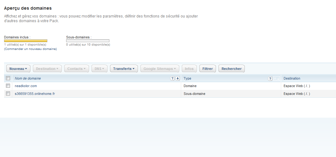 Configuration domain