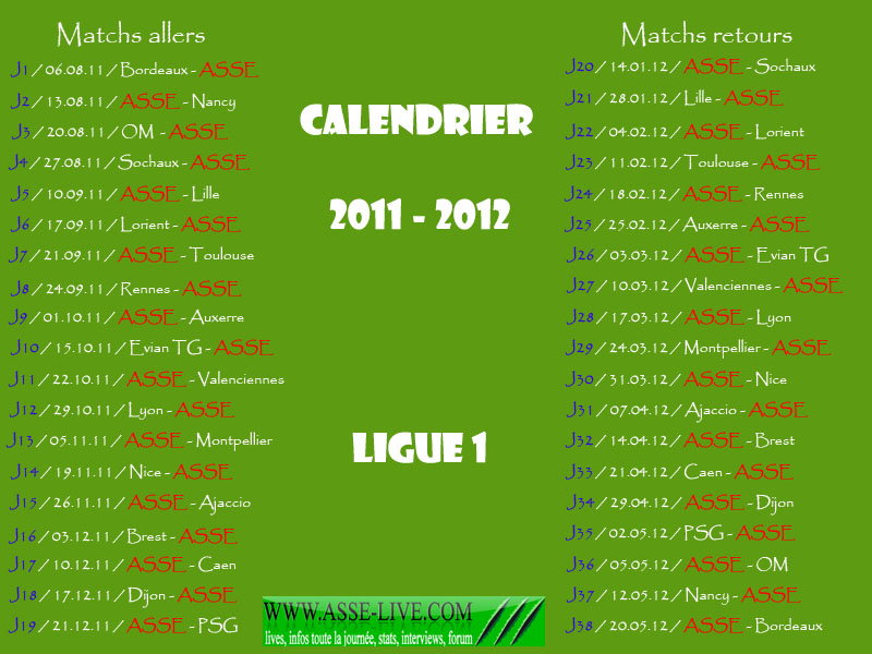 Calendrier 2011-2012