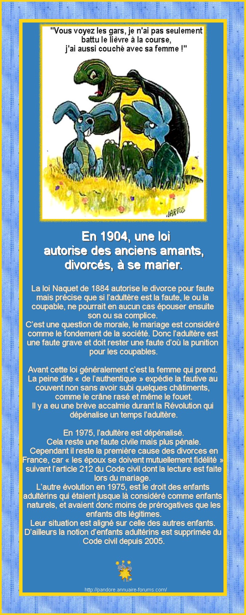 1904 UNE LOI AUTORISE DES ANCIENS AMANTS DIVORCES A SE MARIER 11070311142988888420165