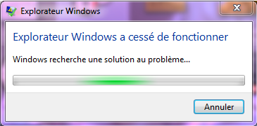 Explorateur &Atilde;&nbsp; c&Atilde;&copy;sser de fonctionner