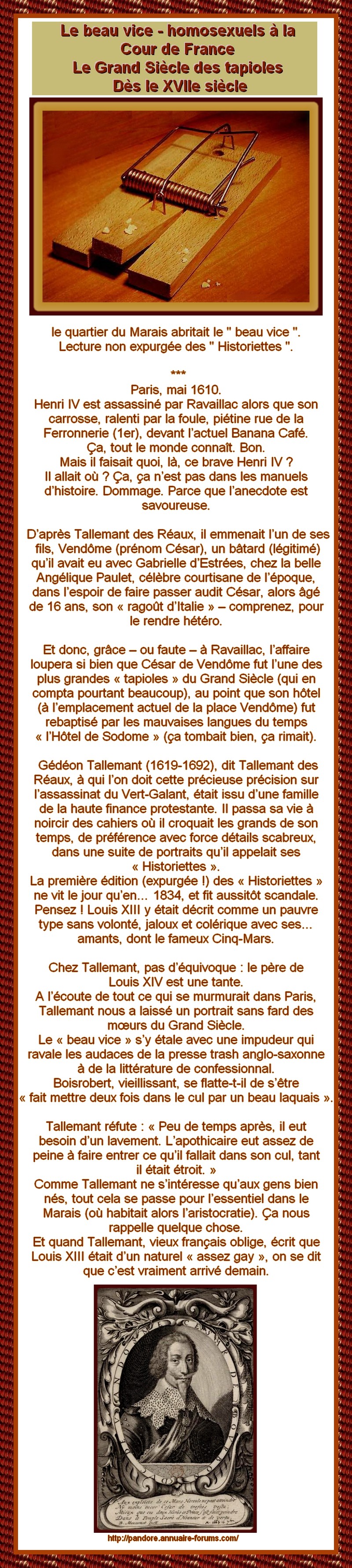 LE BEAU VICE A LA COUR DE FRANCE - CESAR DE VENDOME FILS NATUREL D'HENRI IV 11081011064788888570989