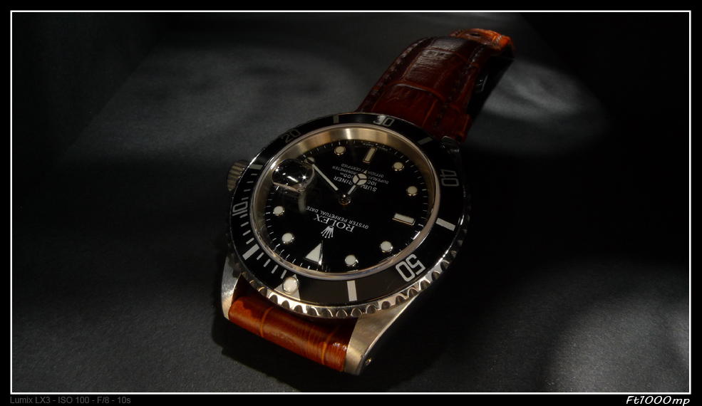 Rolex Sub noire 16610 + bracelet cuir ? 1109280645331388898810962
