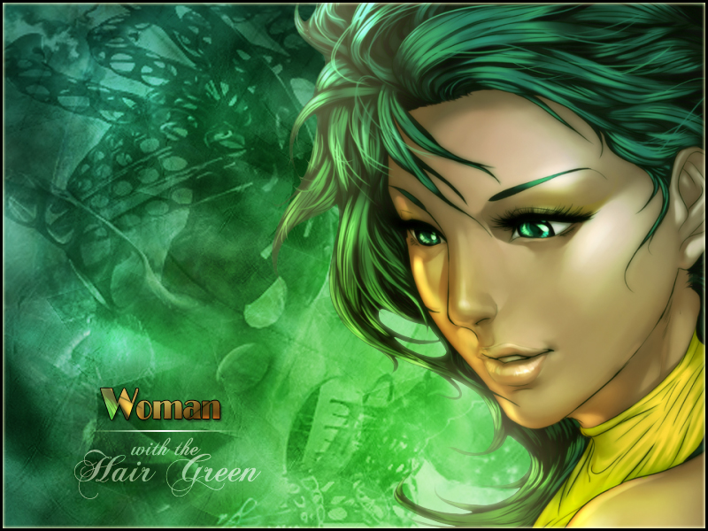 Woman hair green