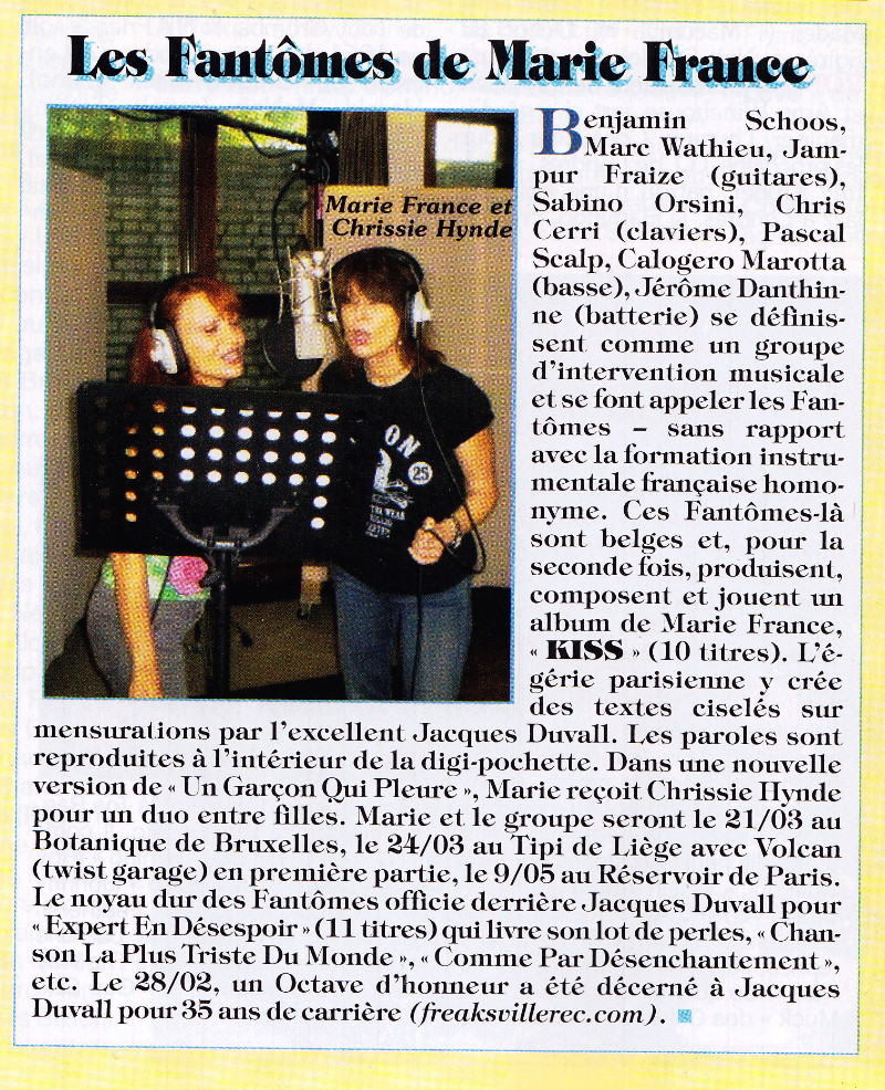 MARIE FRANCE & LES FANTÔMES + BENJAMIN SCHOOS 09/05/2012 au RÉSERVOIR (Paris) : compte rendu 1203160956551423619589861