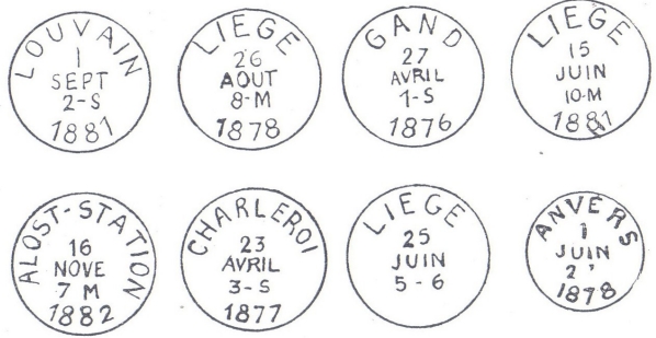 Fausses oblitérations sur timbres de Belgique 1203291124481474259646701