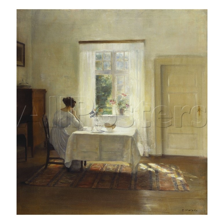 Woman seated at the table by a window (Une femme attablée près d'une fenêtre) 1204130437581267269712815
