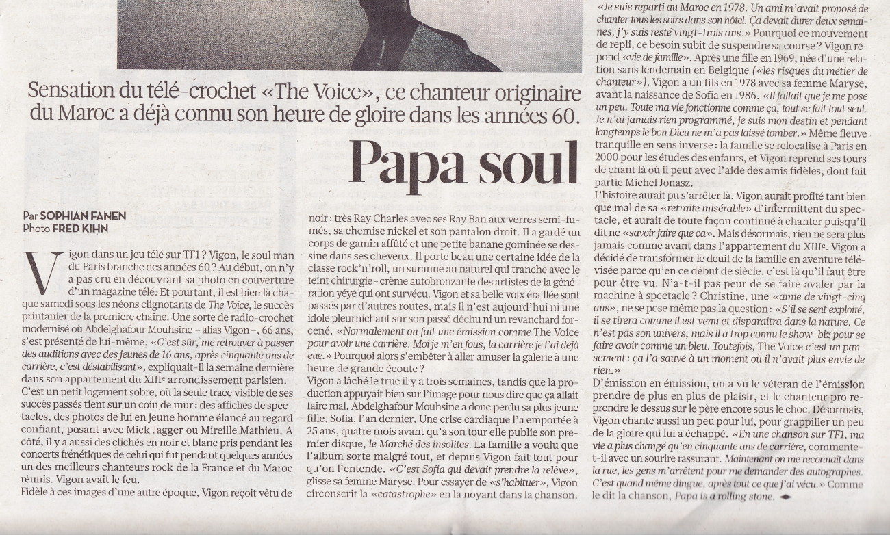 "VIGON, Papa soul" (4e de couverture de "Libération", 14 avril 2012) 1204140422481423619717552