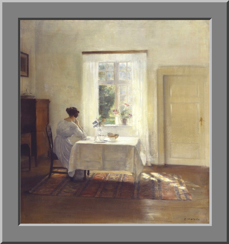Woman seated at the table by a window (Une femme attablée près d'une fenêtre) 1204160252051267269726095
