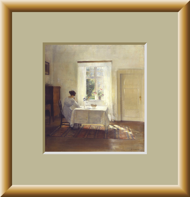Woman seated at the table by a window (Une femme attablée près d'une fenêtre) 1205050222531267269809706