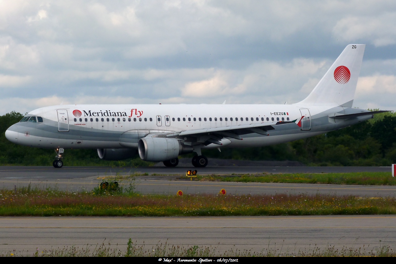 [06/07/2012] Airbus A320 (I-EEZG) MeridianaFly "Eurofly hybrid scheme" 12070903294415191710080107