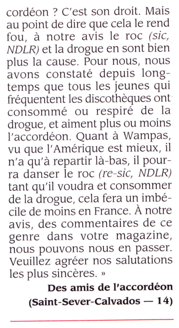 "DIDIER WAMPAS : l'accordéon le rend fou" ("Accordéon & accordéonistes" n°12, septembre 2002) 12071907192714236110122352