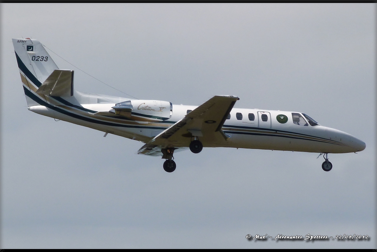 [22/08/2012] Cessna 560 Citation V (0233) Pakistan Army + Divers 12082207182015267110235003