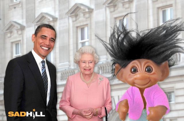 michelle-obama-queen-troll-doll-wind-london-hair-mess-windswept-blown-sad-hill-news